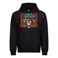 Black merry christmas bull skull Urban Hoodie - RanaPortraitStore