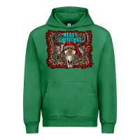 Emerald merry christmas bull skull Urban Hoodie - RanaPortraitStore