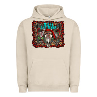 Pigment French Oak merry christmas bull skull Urban Hoodie - RanaPortraitStore