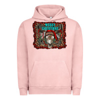 Pigment Salmon merry christmas bull skull Urban Hoodie - RanaPortraitStore