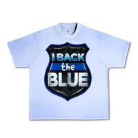 Grape Ice I back the blue 4th of July Urban Heavy Tee - CowGirlArtShop