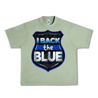 Oil Green I back the blue 4th of July Urban Heavy Tee - CowGirlArtShop