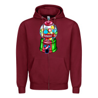 Burgundy candy machine Zipper Hoodie - AdoDesignShop