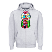 Heather Grey candy machine Zipper Hoodie - AdoDesignShop