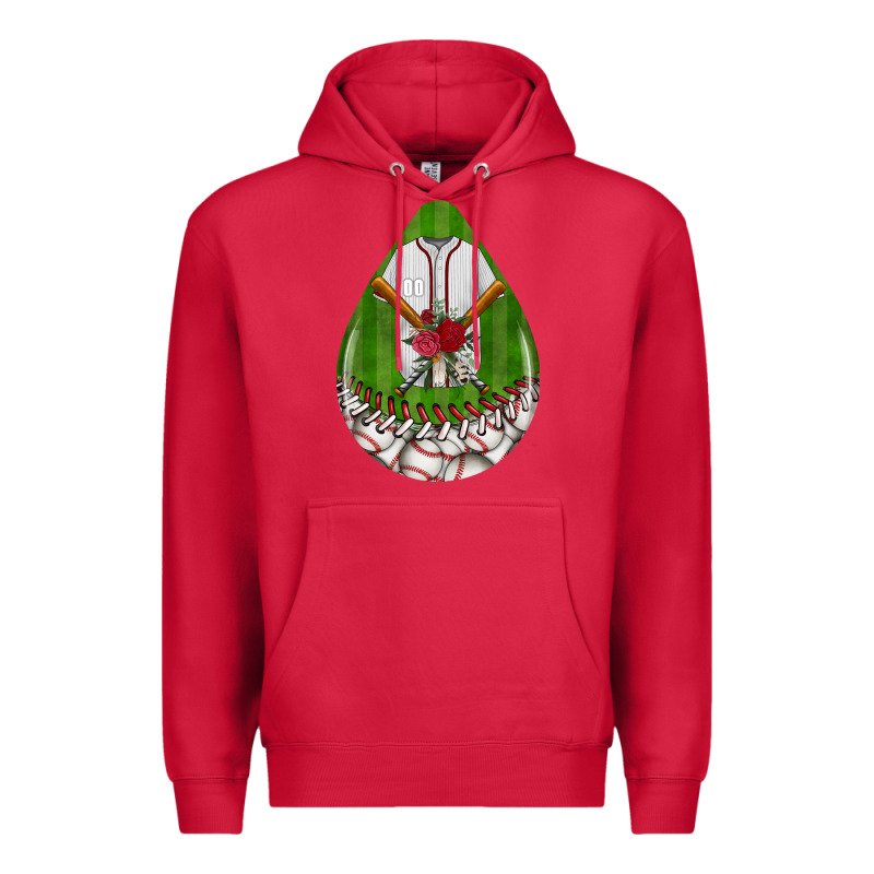 Baseball And Western Roses Teardrop  2 Premium Hoodie by BundleAndBundleShop | Teevron