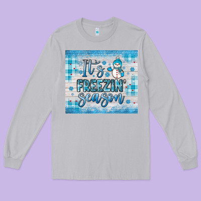 It S Freezin Season Long Sleeve Tee Designed By Jahusdesignshop