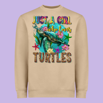 Just A Girl Who Loves Turtles Heavyweight Sweatshirt Designed By Texasbilliewilder