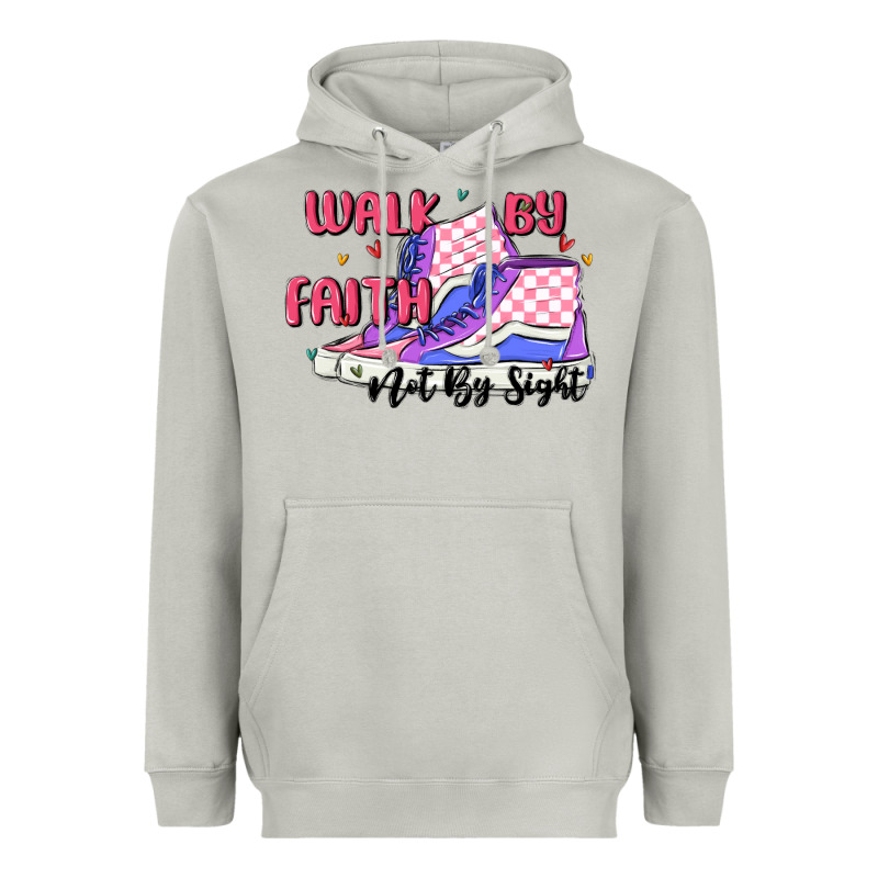 Walk By Faith Heavyweight Hoodie by MaliasSmallBusiness | Teevron