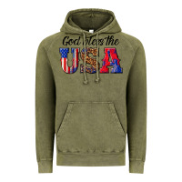 Vintage Olive god bless the usa Vintage Hoodie - texasbilliewilder