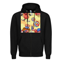 Black patriotic hotdog ice cream donat Zipper Hoodie - BundleAndBundleShop