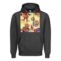 Charcoal Heather patriotic hotdog ice cream donat Zipper Hoodie - BundleAndBundleShop