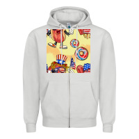 Dove Grey patriotic hotdog ice cream donat Zipper Hoodie - BundleAndBundleShop