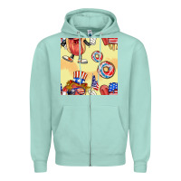 Seafoam patriotic hotdog ice cream donat Zipper Hoodie - BundleAndBundleShop