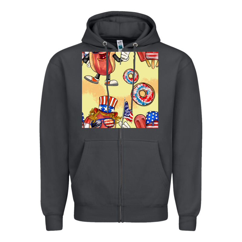 Patriotic Hotdog Ice Cream Donat Zipper Hoodie by BundleAndBundleShop | Teevron