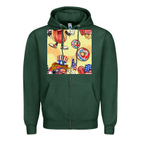 Sports Green patriotic hotdog ice cream donat Zipper Hoodie - BundleAndBundleShop