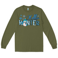 Army Green hello winter Long Sleeve Tee - JahusDesignShop