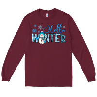 Burgundy hello winter Long Sleeve Tee - JahusDesignShop