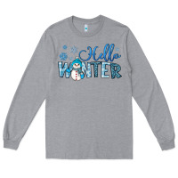 Heather Grey hello winter Long Sleeve Tee - JahusDesignShop