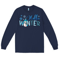 Navy hello winter Long Sleeve Tee - JahusDesignShop