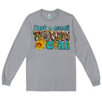 Heather Grey just a small town girl with sunflowers and money Long Sleeve Tee - AdoDesignShop