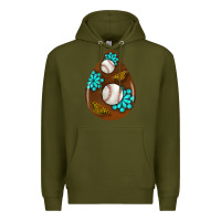 Army Green baseball and western roses teardrop  1 Premium Hoodie - BundleAndBundleShop