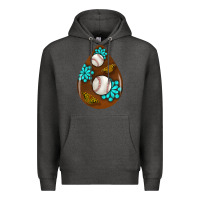Charcoal Heather baseball and western roses teardrop  1 Premium Hoodie - BundleAndBundleShop