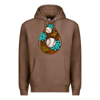 Chestnut baseball and western roses teardrop  1 Premium Hoodie - BundleAndBundleShop