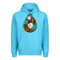 Ocean Blue baseball and western roses teardrop  1 Premium Hoodie - BundleAndBundleShop