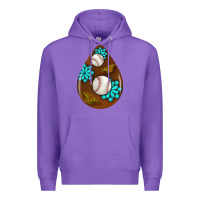 Purple baseball and western roses teardrop  1 Premium Hoodie - BundleAndBundleShop