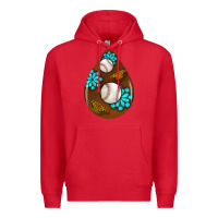 Red baseball and western roses teardrop  1 Premium Hoodie - BundleAndBundleShop