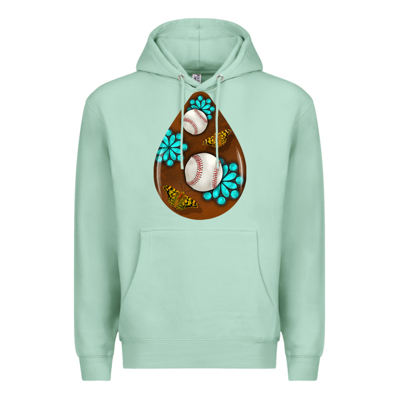 Baseball And Western Roses Teardrop  1 Premium Hoodie by BundleAndBundleShop | Teevron