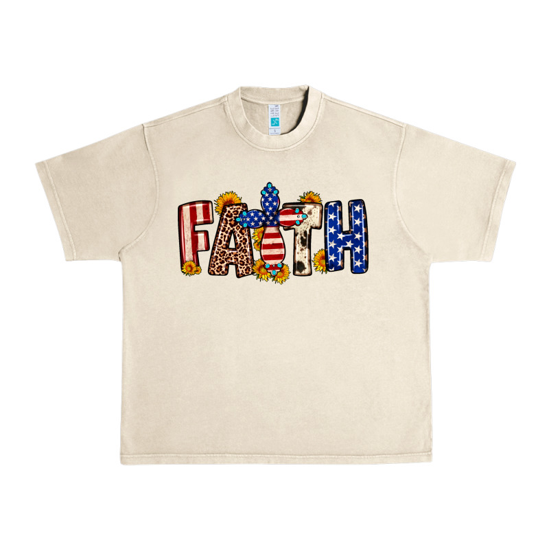 Faith Usa Flag Sunflower Urban Heavy Tee by Neo Western | Teevron