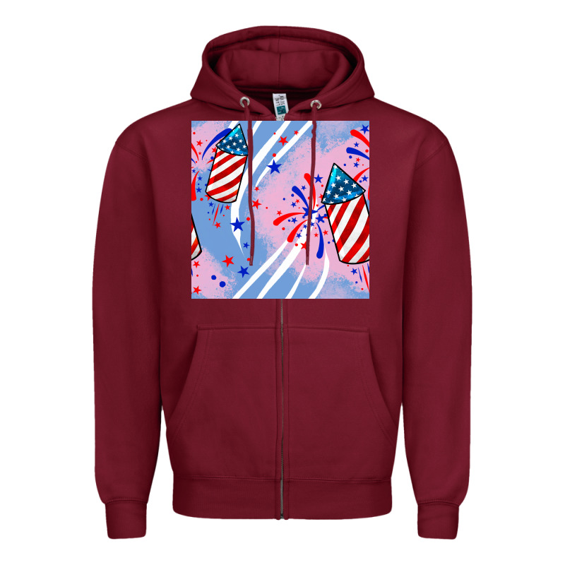 Patriotic Fireworks Zipper Hoodie by BundleAndBundleShop | Teevron