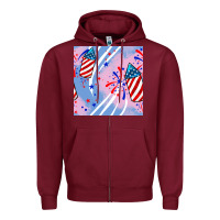 Burgundy patriotic fireworks Zipper Hoodie - BundleAndBundleShop