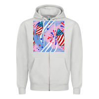 Dove Grey patriotic fireworks Zipper Hoodie - BundleAndBundleShop