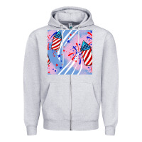 Heather Grey patriotic fireworks Zipper Hoodie - BundleAndBundleShop