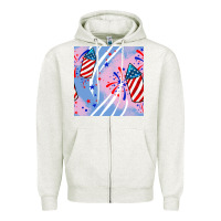 Oatmeal Heather patriotic fireworks Zipper Hoodie - BundleAndBundleShop