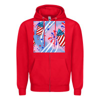 Red patriotic fireworks Zipper Hoodie - BundleAndBundleShop