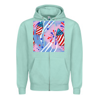 Seafoam patriotic fireworks Zipper Hoodie - BundleAndBundleShop