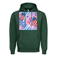 Sports Green patriotic fireworks Zipper Hoodie - BundleAndBundleShop