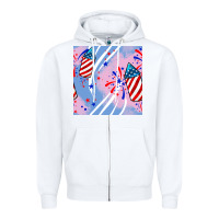 White patriotic fireworks Zipper Hoodie - BundleAndBundleShop