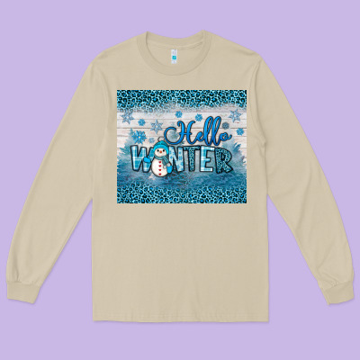 Hello Winter Long Sleeve Tee Designed By Jahusdesignshop