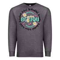 Charcoal Heather be you inspiration Premium Sweatshirt - MaliasSmallBusiness