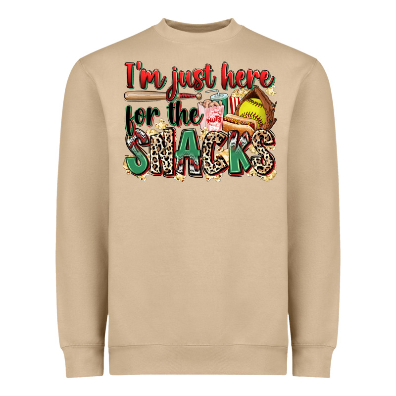 I'm Just Here For The Snacks Softball Heavyweight Sweatshirt by Zillion Design Studio | Teevron