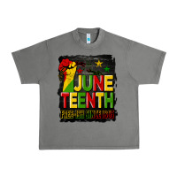 Tornado juneteenth fist free ish since 1865 with background Urban Heavy Tee - HRA Design Shop