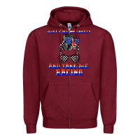 Burgundy just call me pretty and take me racing Zipper Hoodie - JahusDesignShop