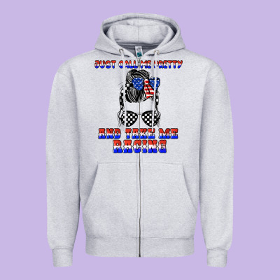 Just Call Me Pretty And Take Me Racing Zipper Hoodie Designed By Jahusdesignshop