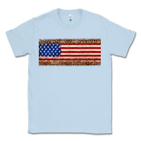Dusty Blue usa flag leopard Classic Tee - JahusDesignShop