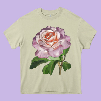 Belinda's Blush Rose Heavy Core Tee Designed By Lillyallendesigns
