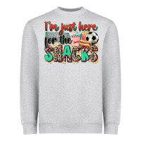 Heather Grey i'm just here for the snacks soccer Heavyweight Sweatshirt - Zillion Design Studio